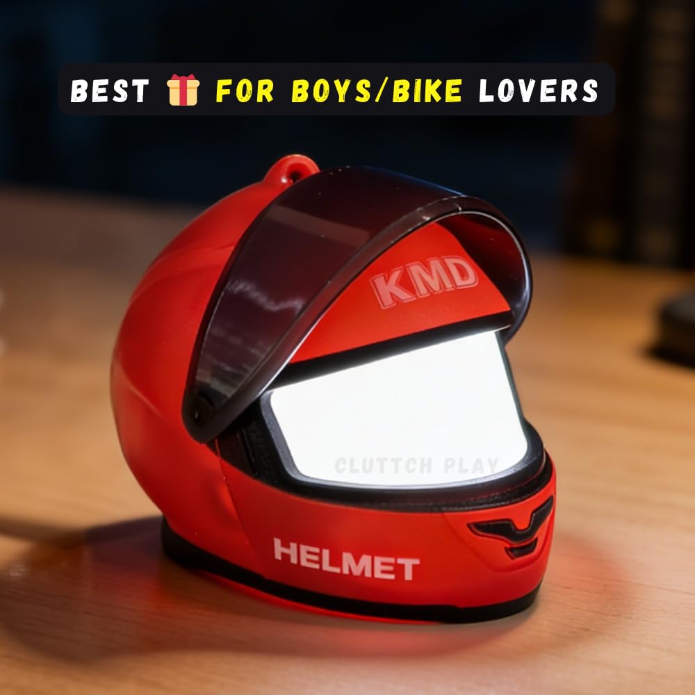 Bike Helmet Keychain – Mini Helmet Keyring with Bright Light