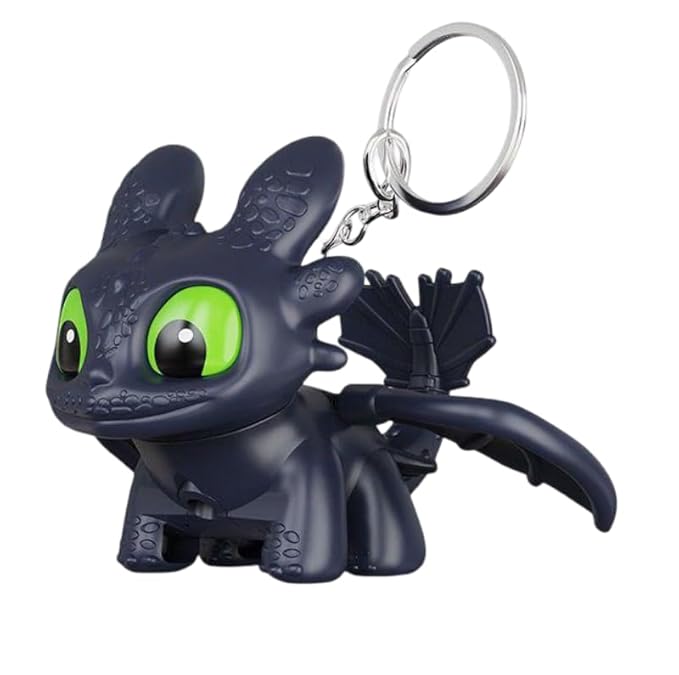 Toothless Light-Up Night Fury/White Fury Keychain