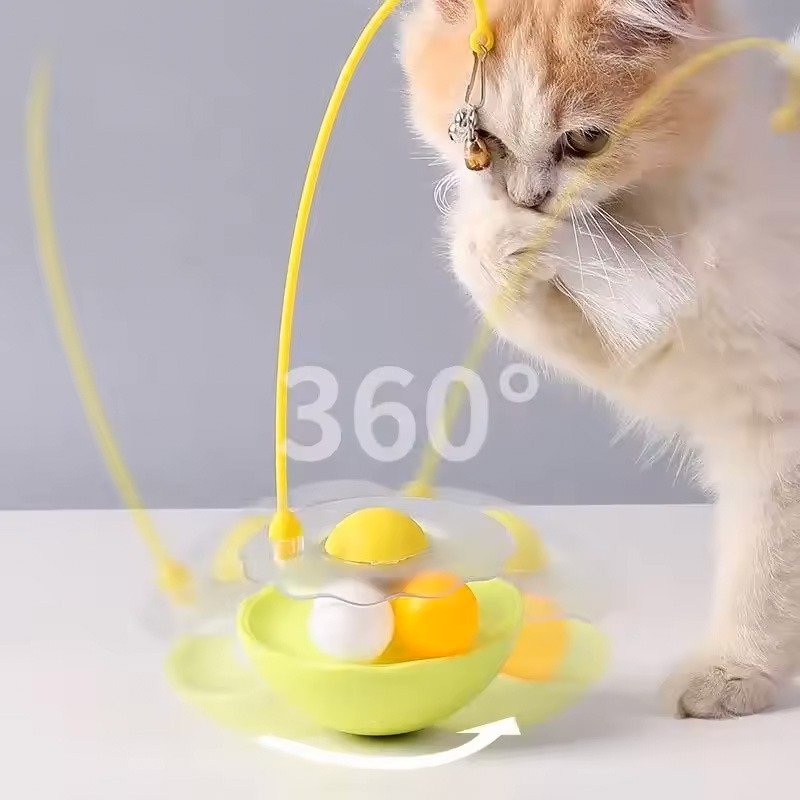 Interactive Tumbler Cat Toy – Endless Fun with Feather Play! 🐾 | Keep Your Cat Active & Entertained