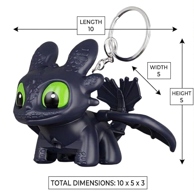 Toothless Light-Up Night Fury/White Fury Keychain