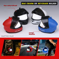 Bike Helmet Keychain – Mini Helmet Keyring with Bright Light