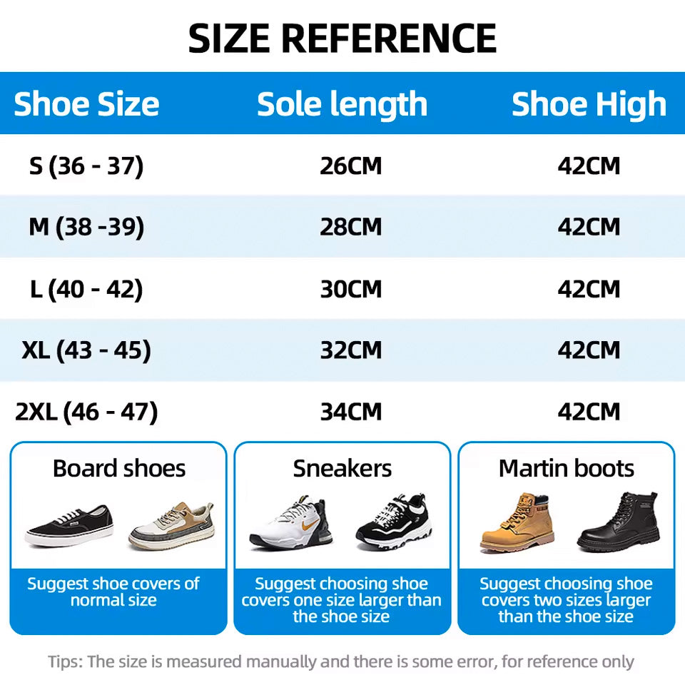 Shoe Rain Cover - Waterproof & Reusable Long Shoe Cover For Man & Women