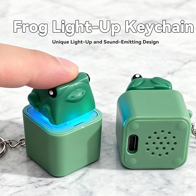 Creative Frog Sound & Light Keychain – Stress Relief Gadget