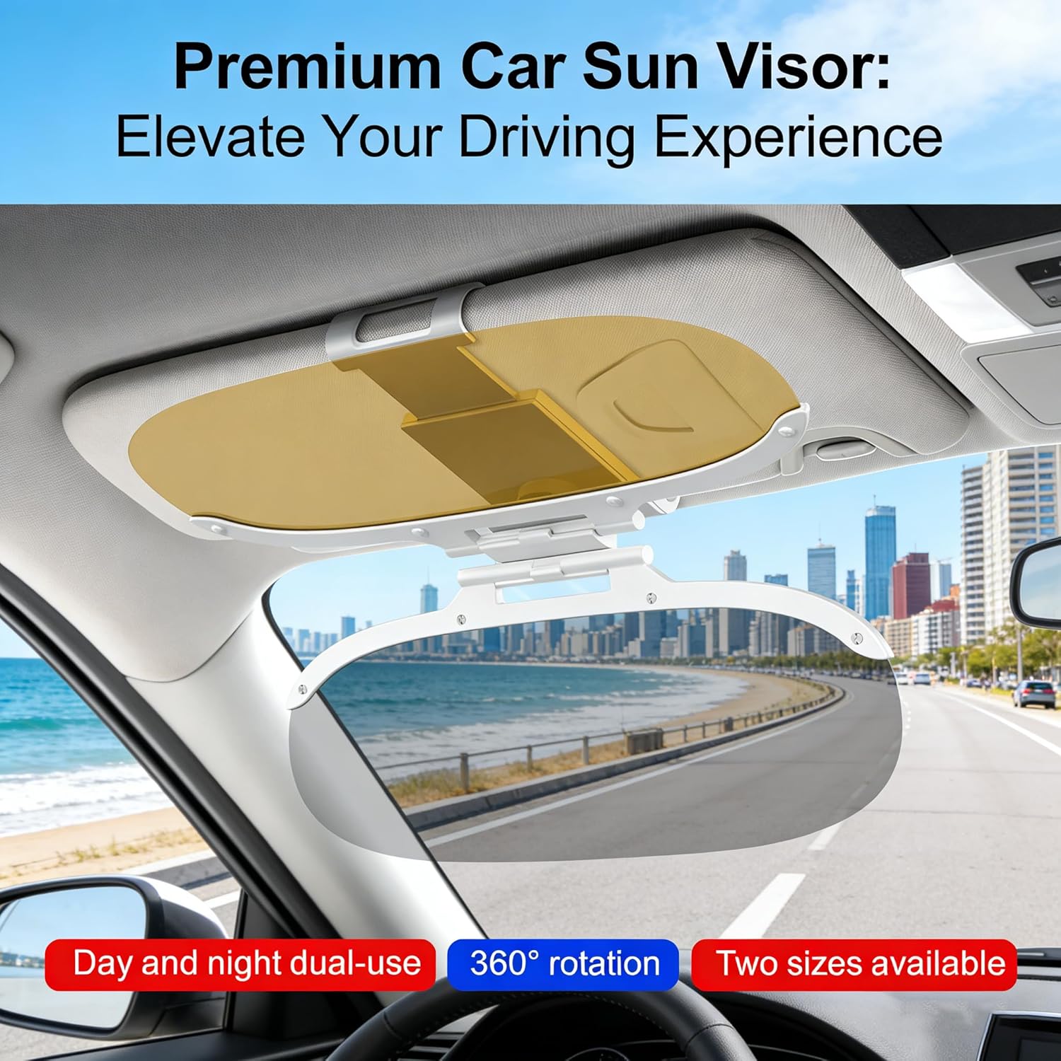 Car Visor Sun Shade Extender – Day & Night Anti-Glare Protection